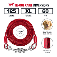 Tuff Pupper dog runner cable 60ft in yard setup for safe exploration