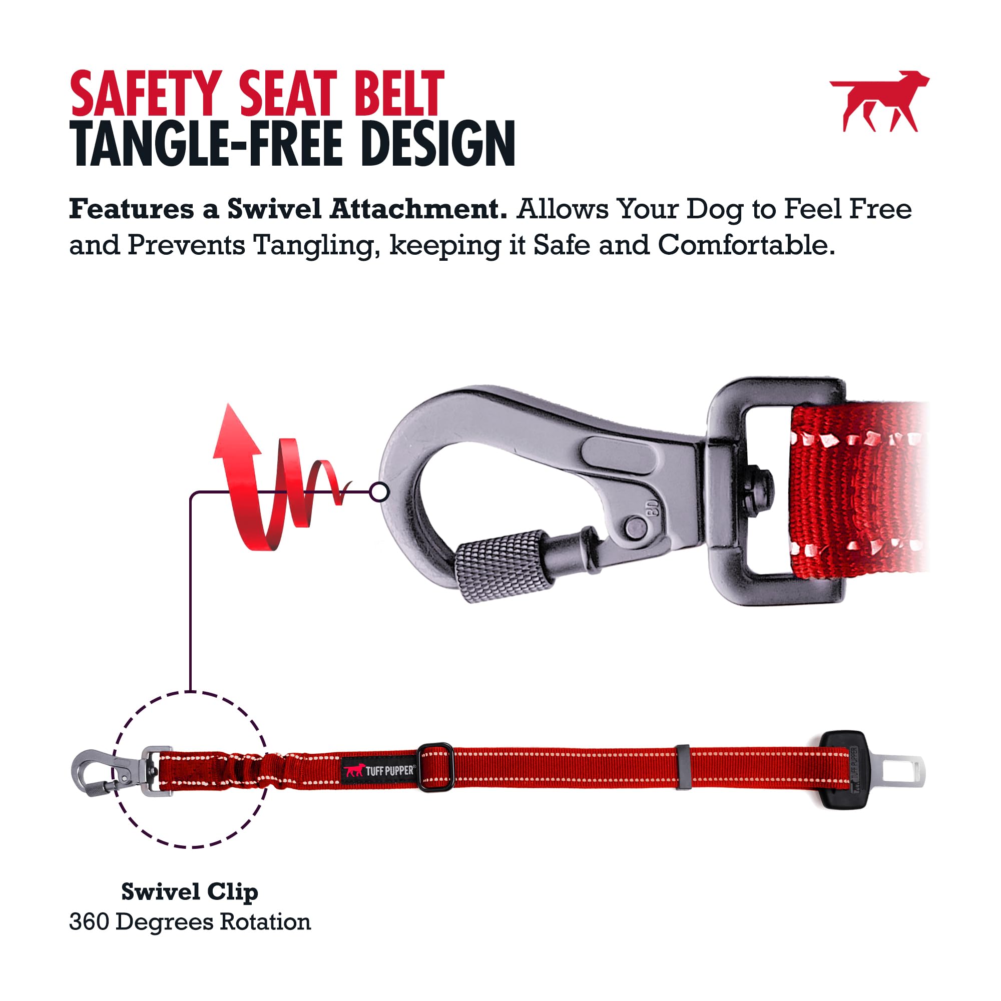 Tuff Pupper seat belt with shock-absorbing bungee cushions minor jolts