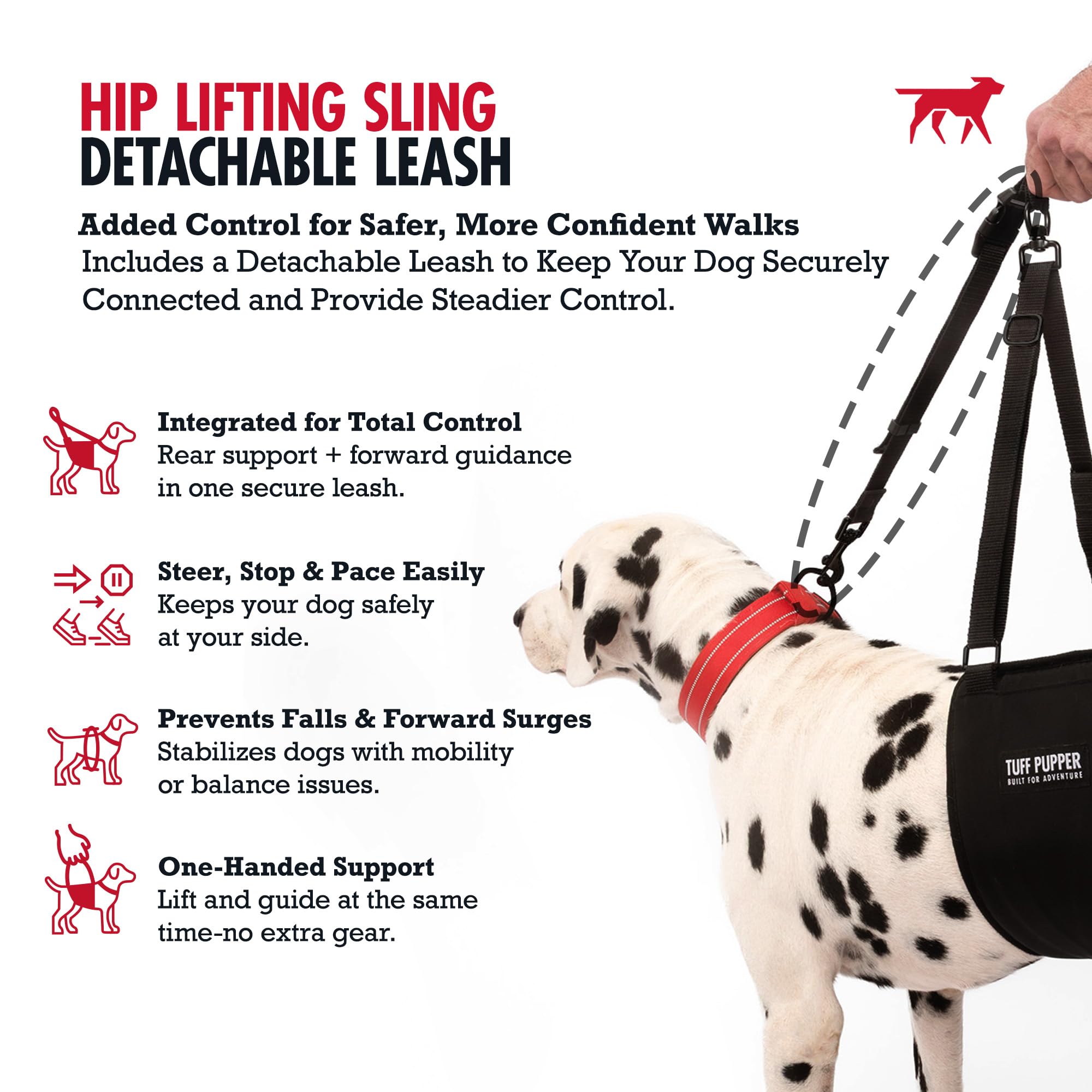 Tuff Pupper dog sling hip harness standing assist helps dogs rise confidently