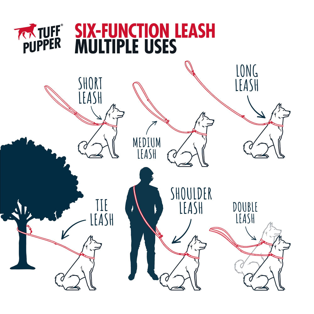 Tuff Pupper dual-dog leash configuration for walks with two dogs