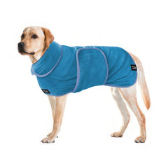 Tuff Pupper fast-drying dog bath robe front view for quick post-bath drying