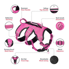Tuff Pupper padded mesh panel distributes load for comfortable wear.