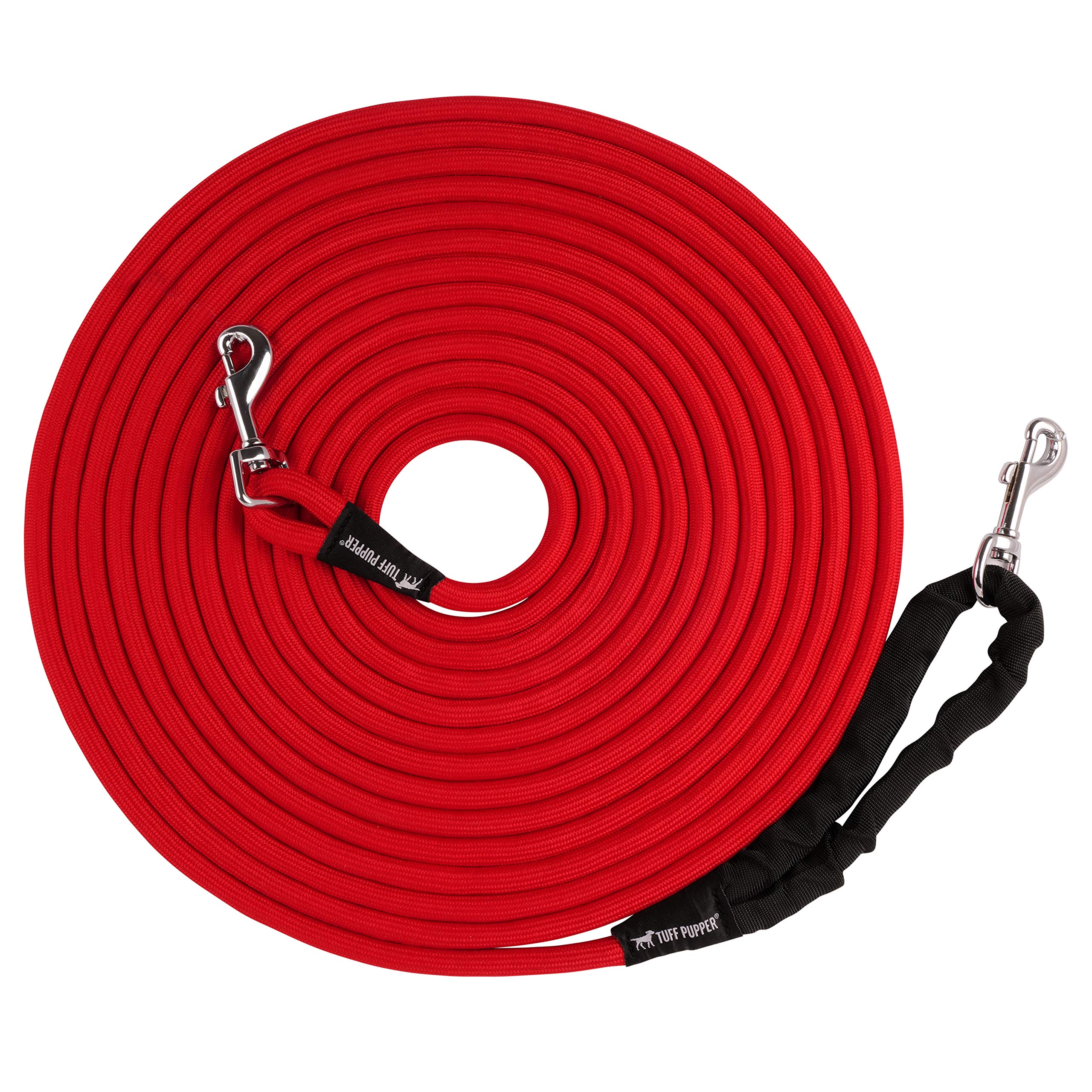 Tuff Pupper heavy-duty 30ft rope leash with 360-degree swivel for tangle-free training