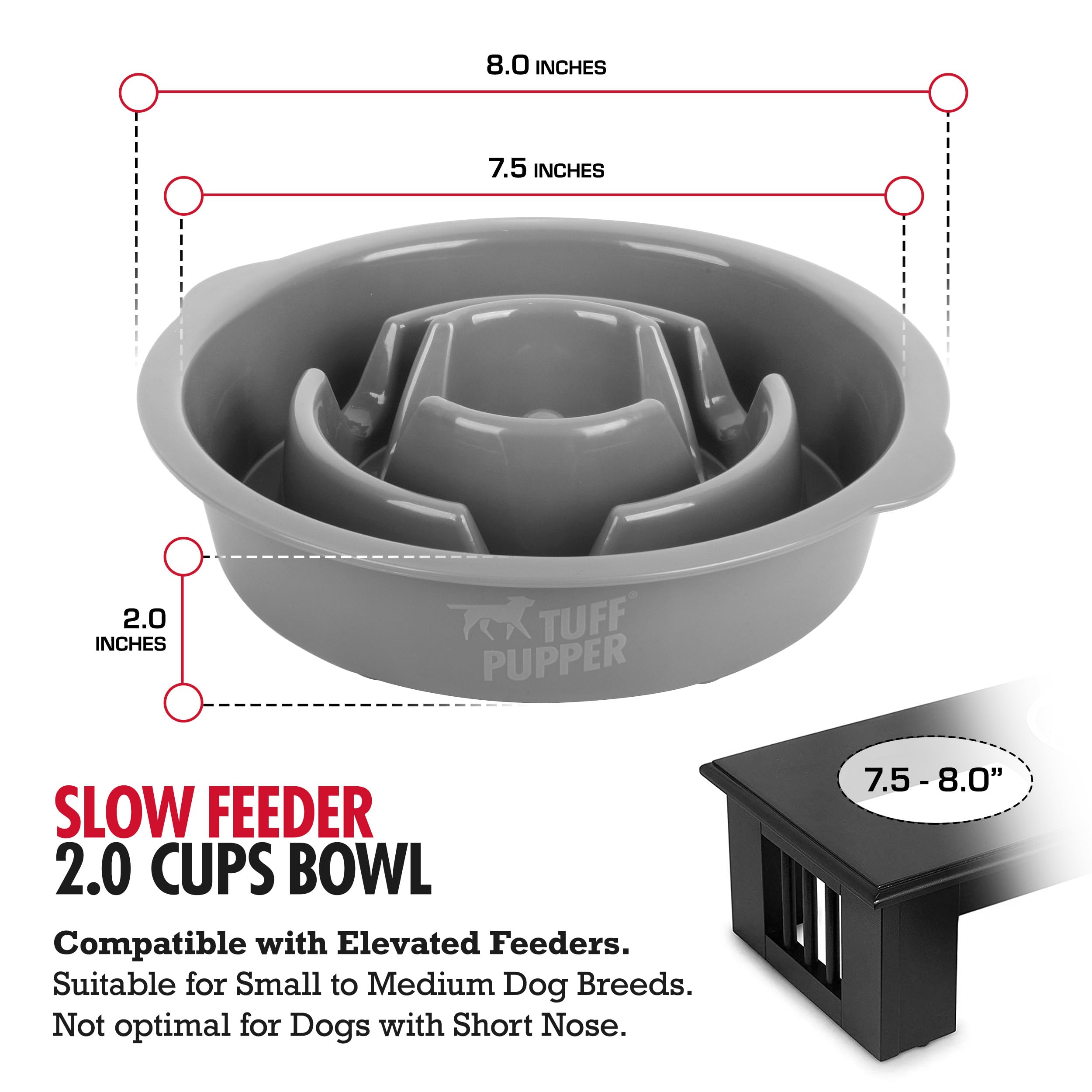 Tuff Pupper non-slip bottom keeps the bowl steady during feeding.
