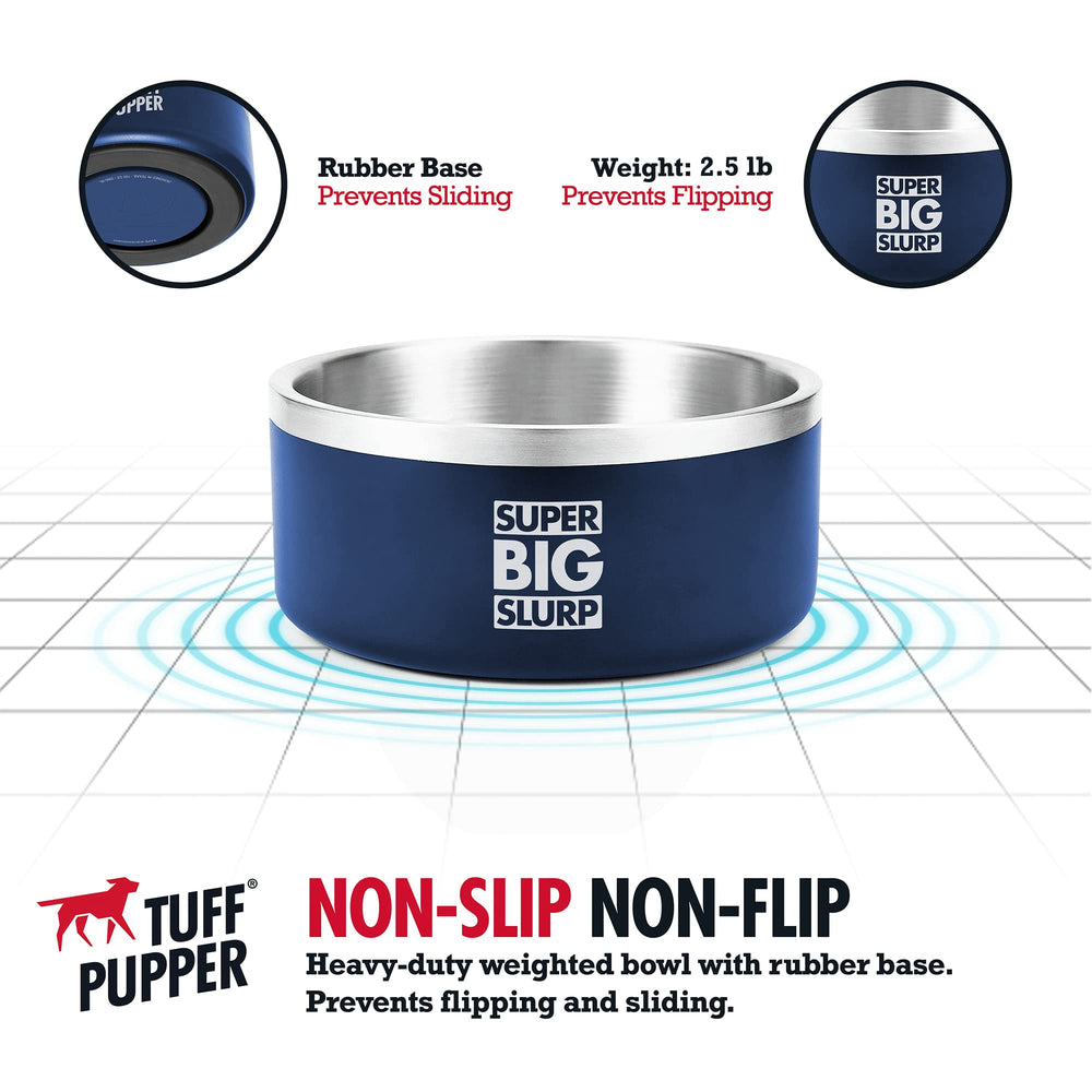 Tuff Pupper non-slip wide base prevents sliding on floors during meals