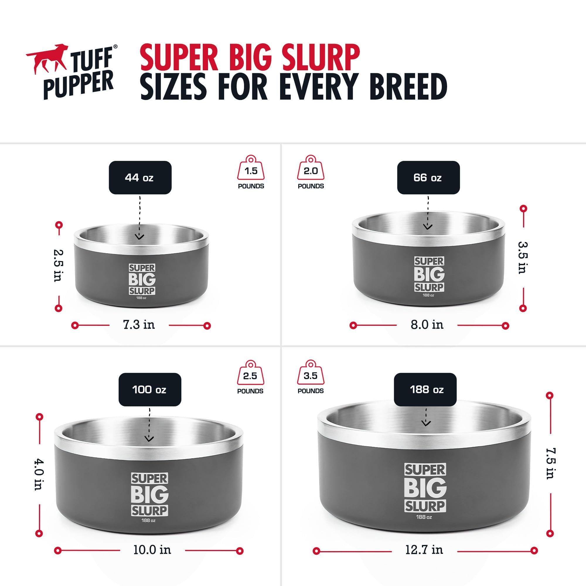 Tuff Pupper powder coated durable bowl for outdoor use and daily activities