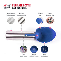Stainless steel bottle keeps water fresh on long journeys.