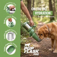 PupFlask Pro bottle with dual handles for easy one-handed carrying