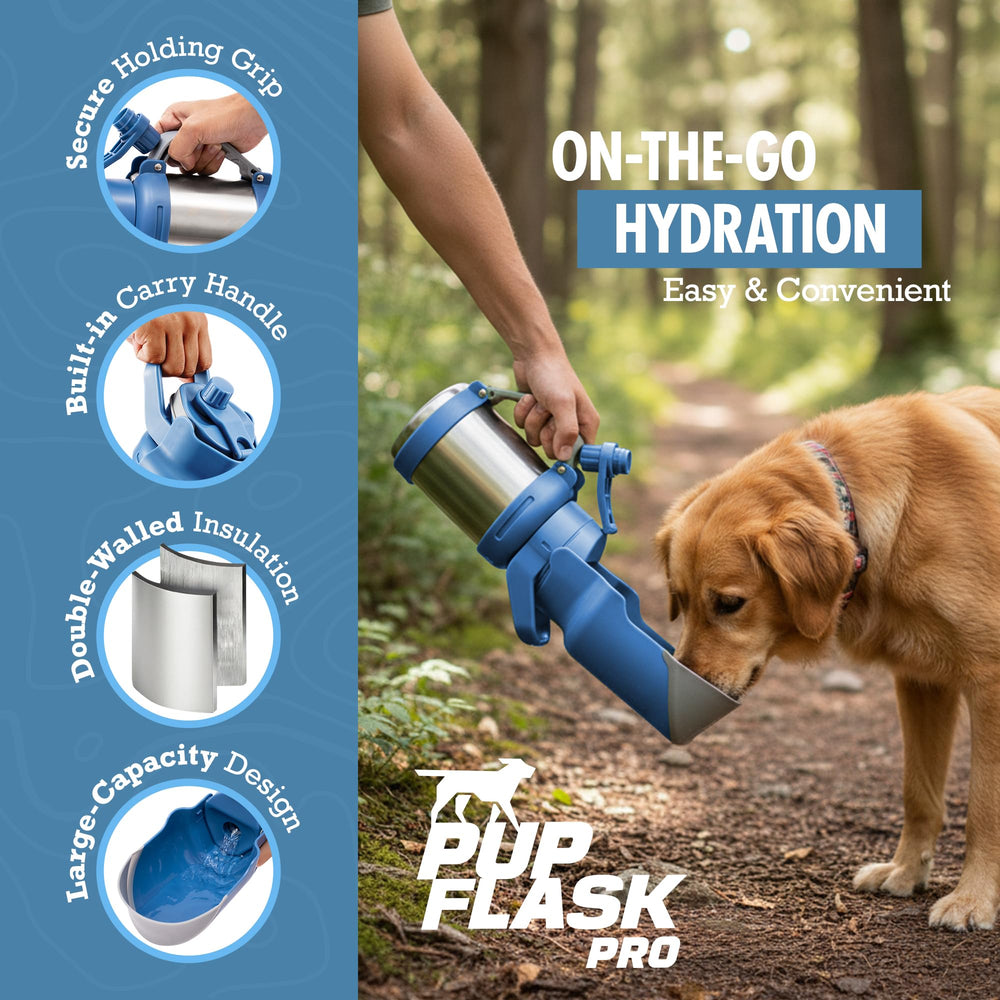 PupFlask Pro cup flips out for quick hydration