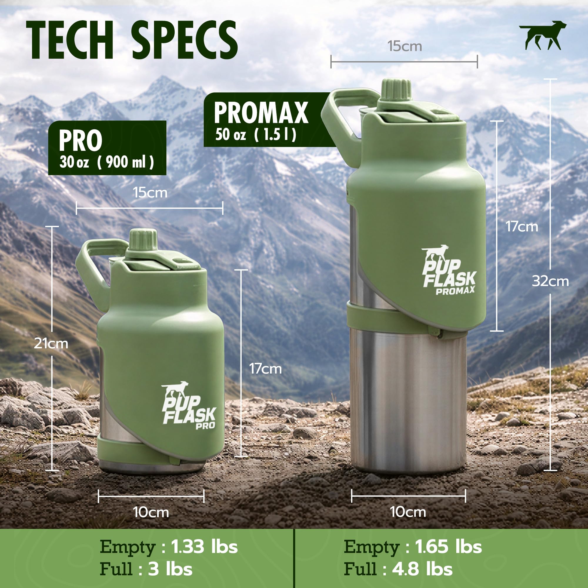 Tuff Pupper PupFlask Pro durable stainless steel body for rugged use