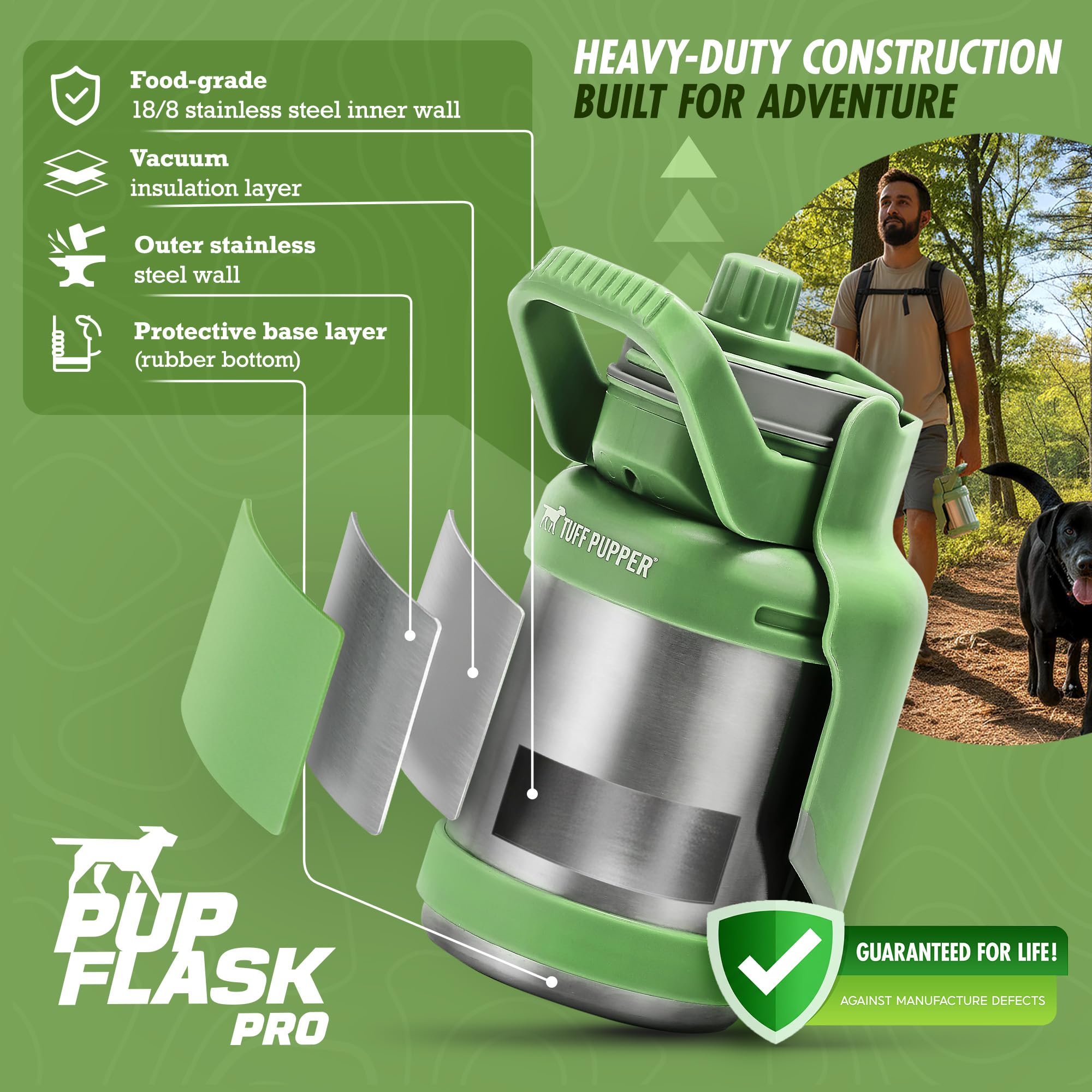 Tuff Pupper PupFlask Pro one-handed operation for easy use