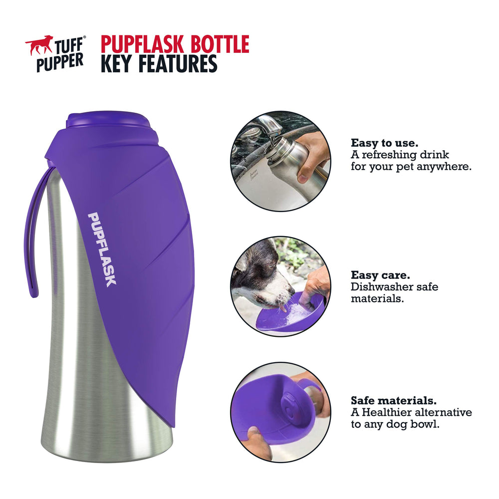 Tuff Pupper PupFlask silicone cup extended for quick drinking.