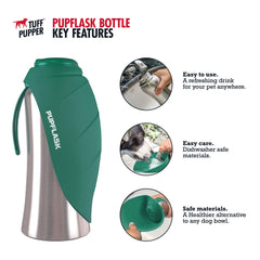 Tuff Pupper PupFlask silicone cup provides quick, mess-free drinking during walks.