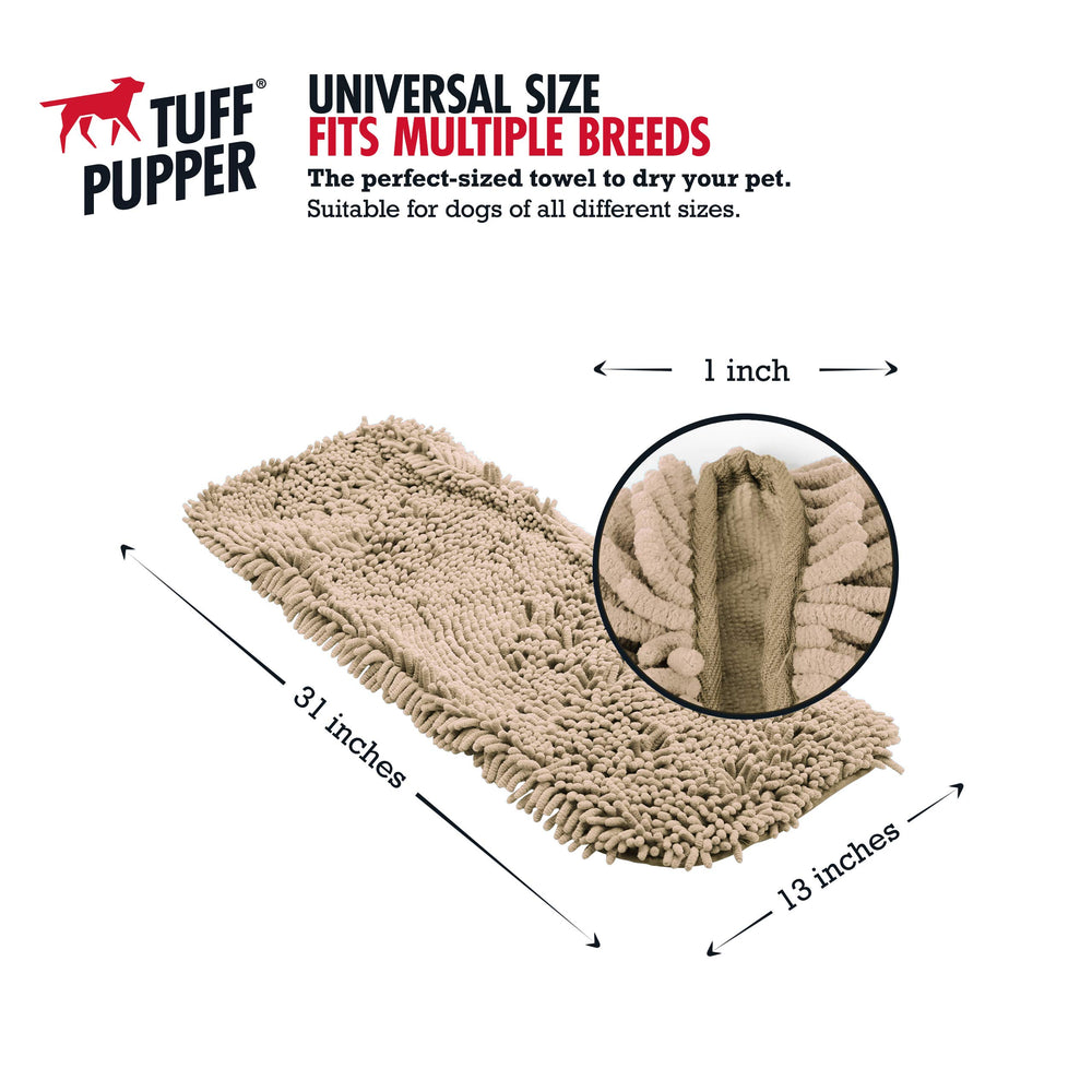Tuff Pupper dual hand pockets improve grip while drying legs