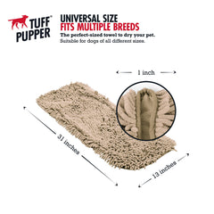 Tuff Pupper dual hand pockets improve grip while drying legs