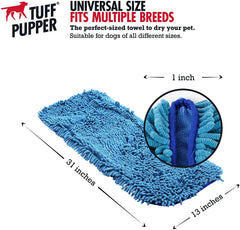 Tuff Pupper towel with dual pockets helps secure drying grip