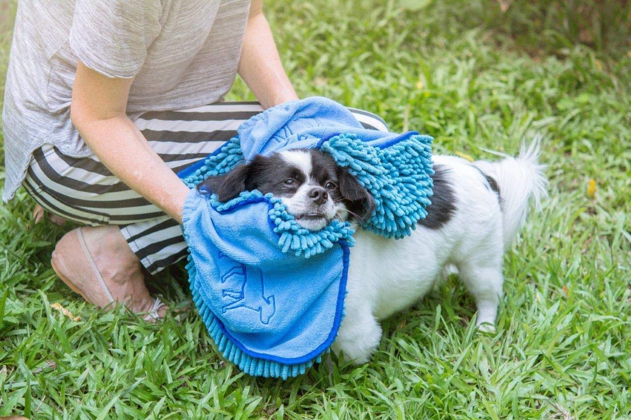 Tuff Pupper odor-resistant towel stays fresh after doggy adventures