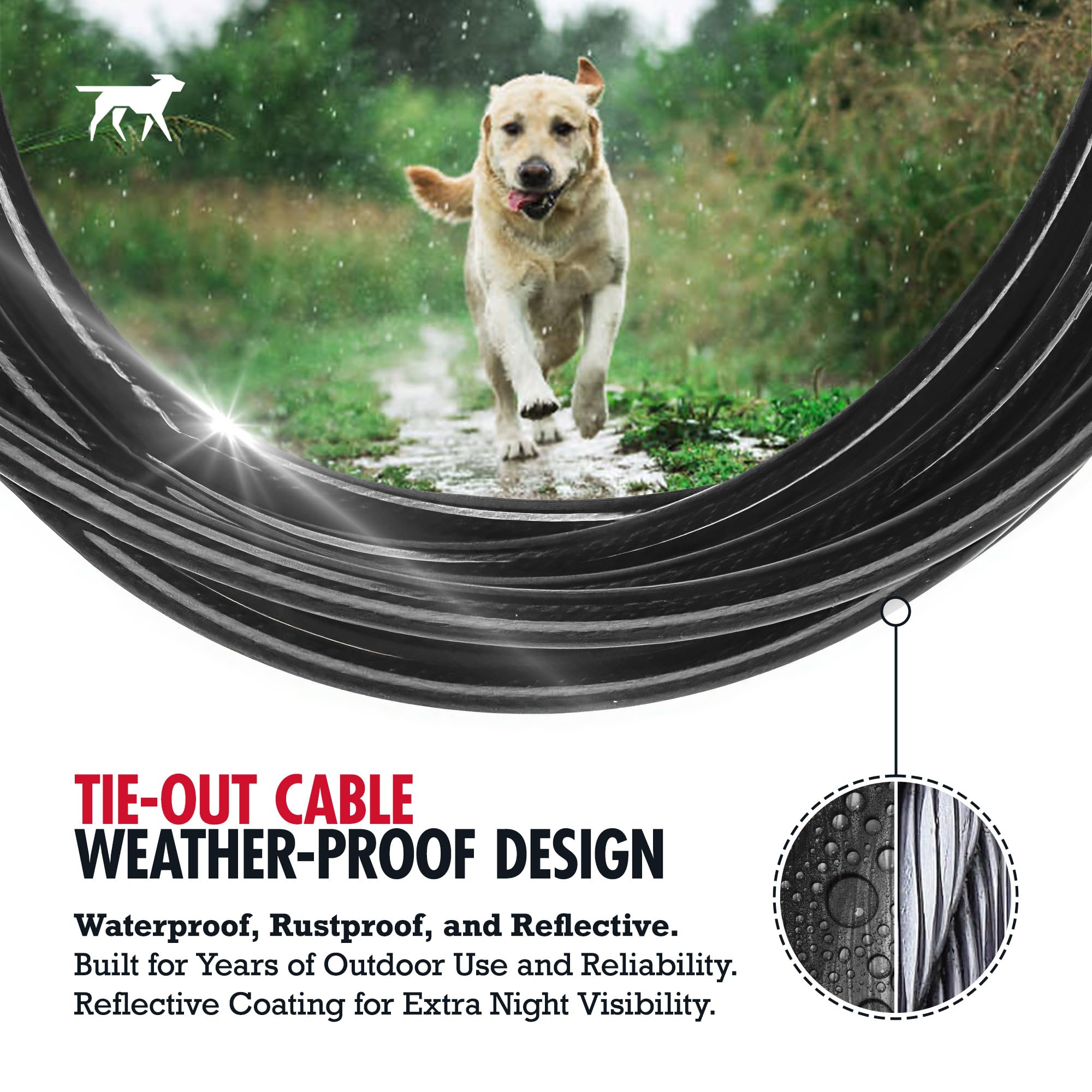 Tuff Pupper stainless steel clips withstand strong pulls for active dogs.
