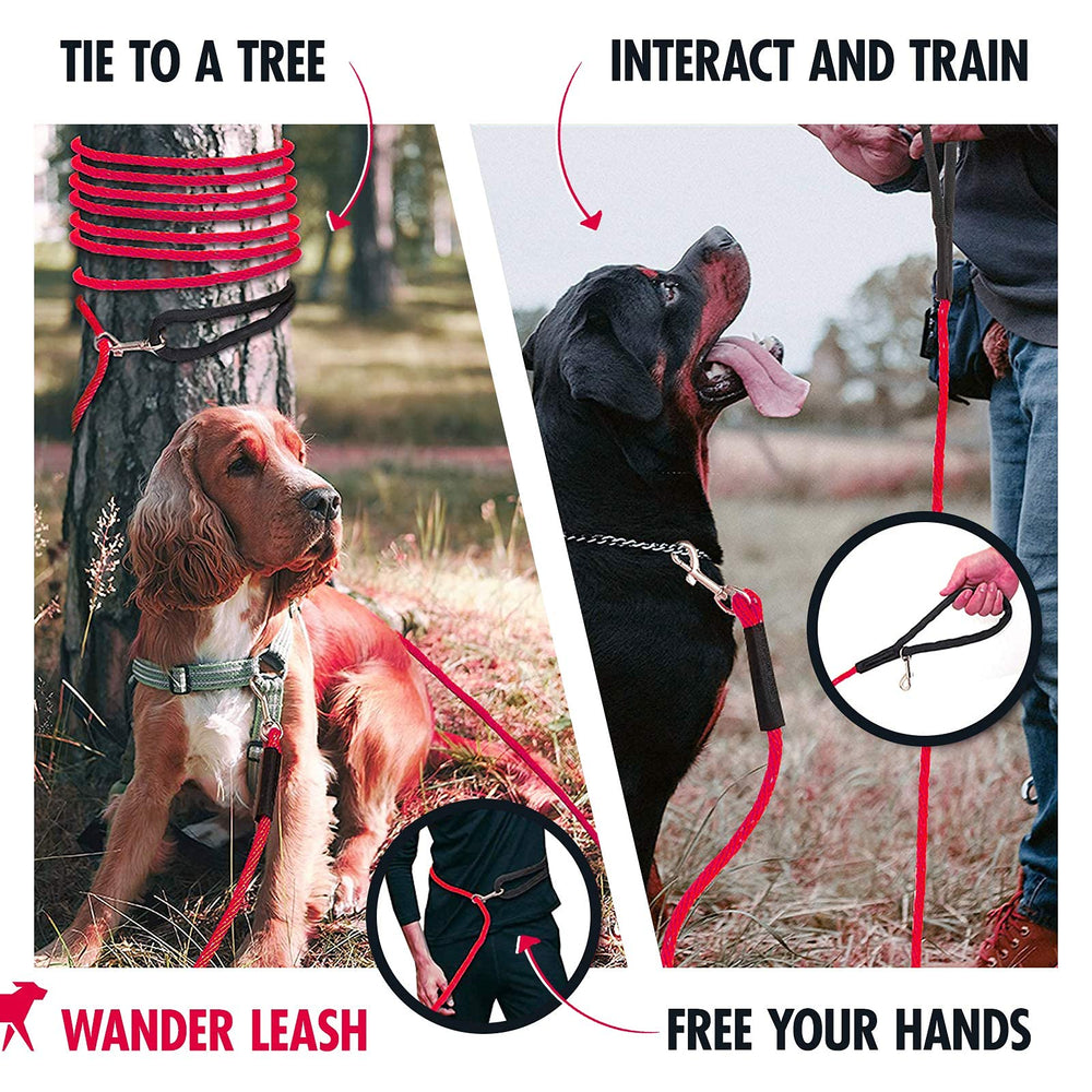 Tuff Pupper leash used as a tie-down on tree or fence for stability