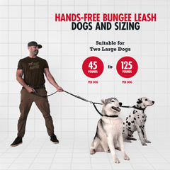 Tuff Pupper two-dog setup showing padded lumbar waist belt for comfort.