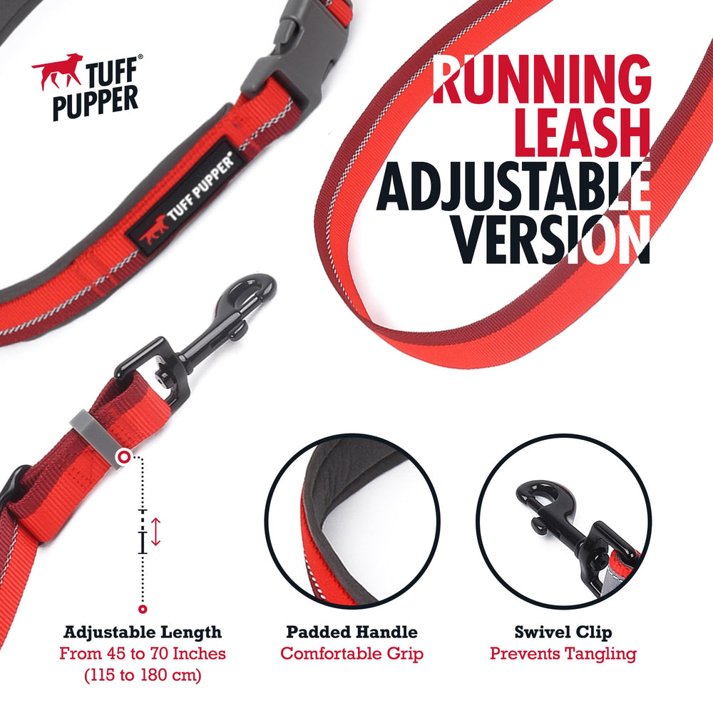 Tuff Pupper padded waist belt adjusts to fit you for comfortable runs