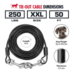 Tuff Pupper yard runner with 360 swivel clips to prevent tangles.
