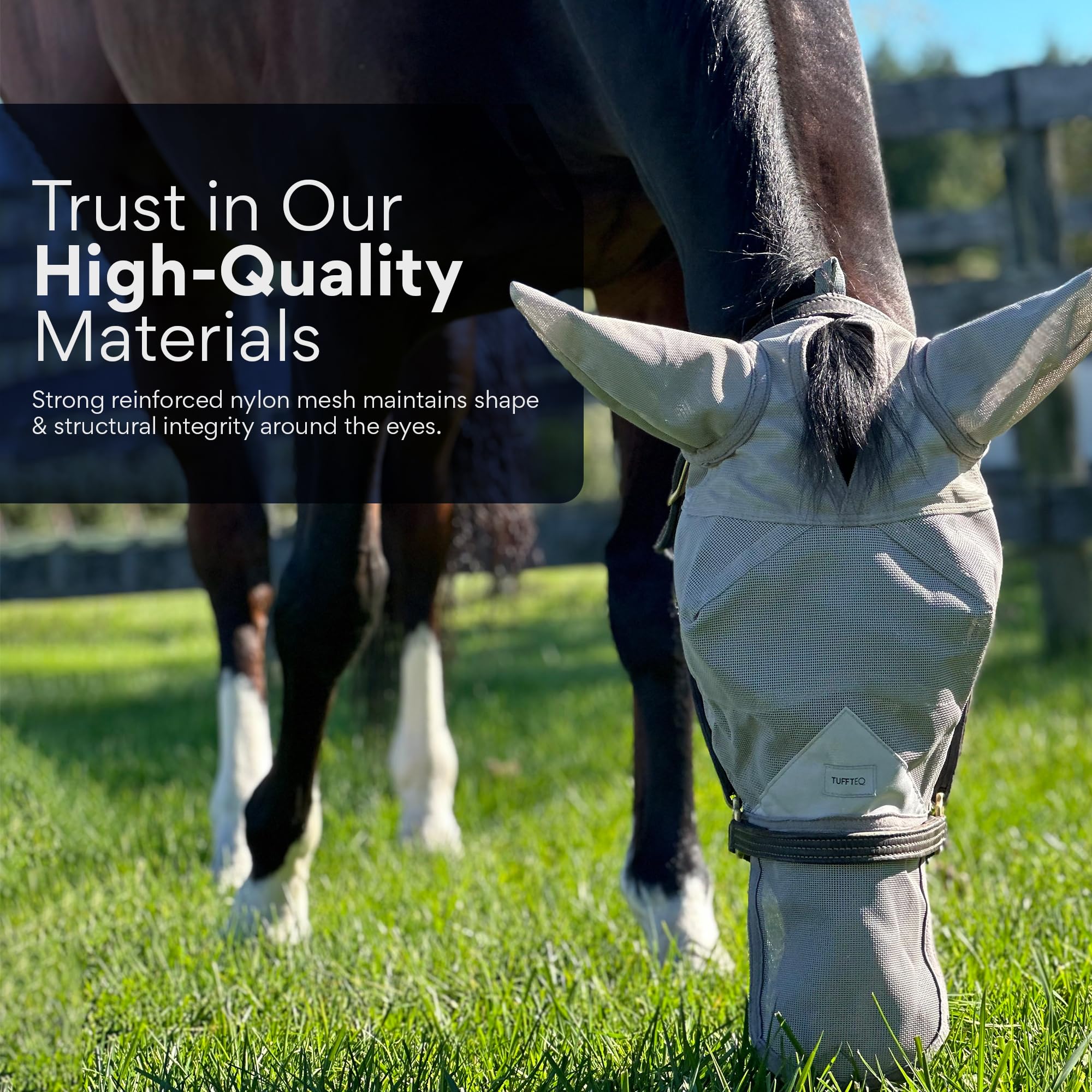TUFFTEQ horse fly mask lightweight-durability supports long rides and daily use.