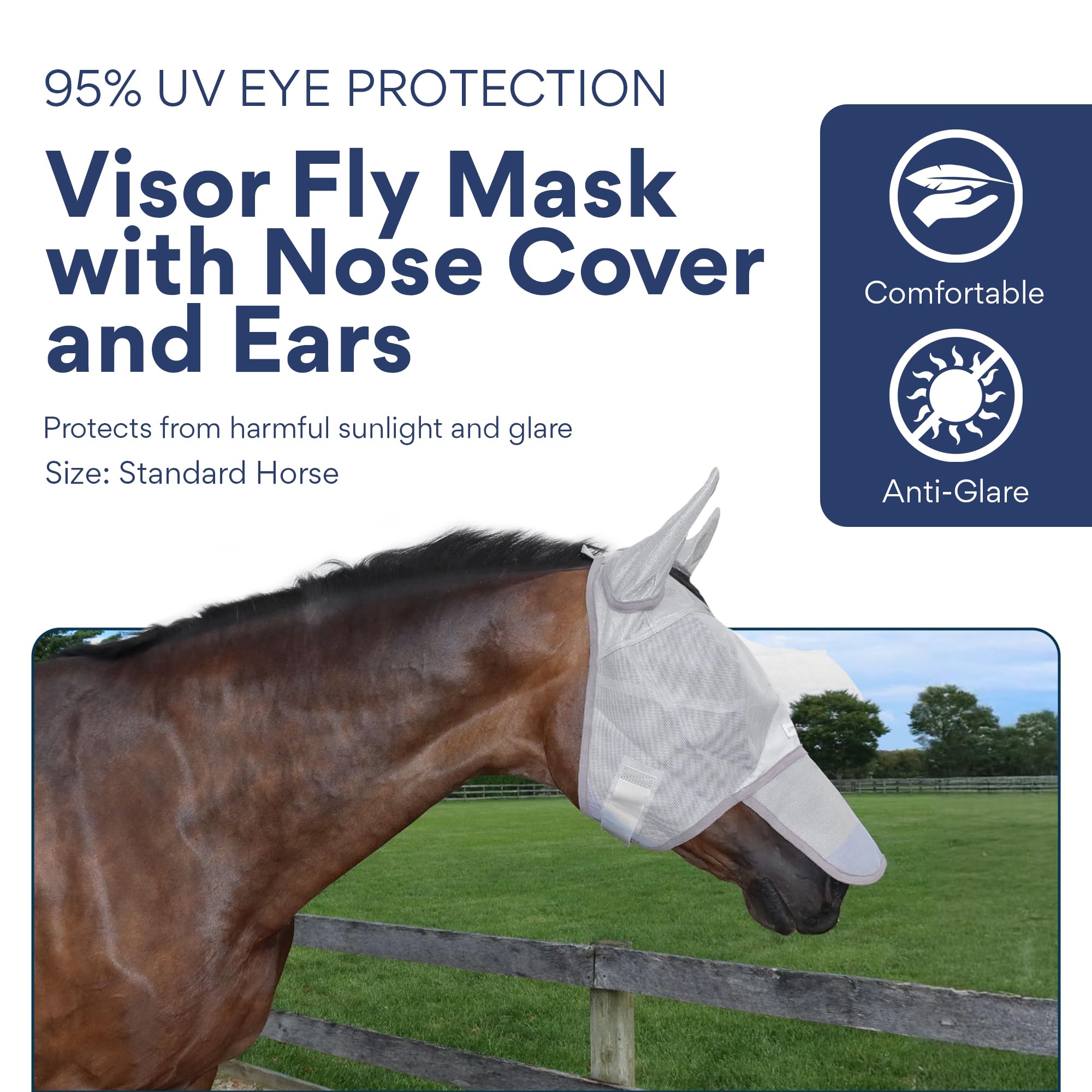 TUFFTEQ horse fly mask stable-fit prevents slipping during workouts.