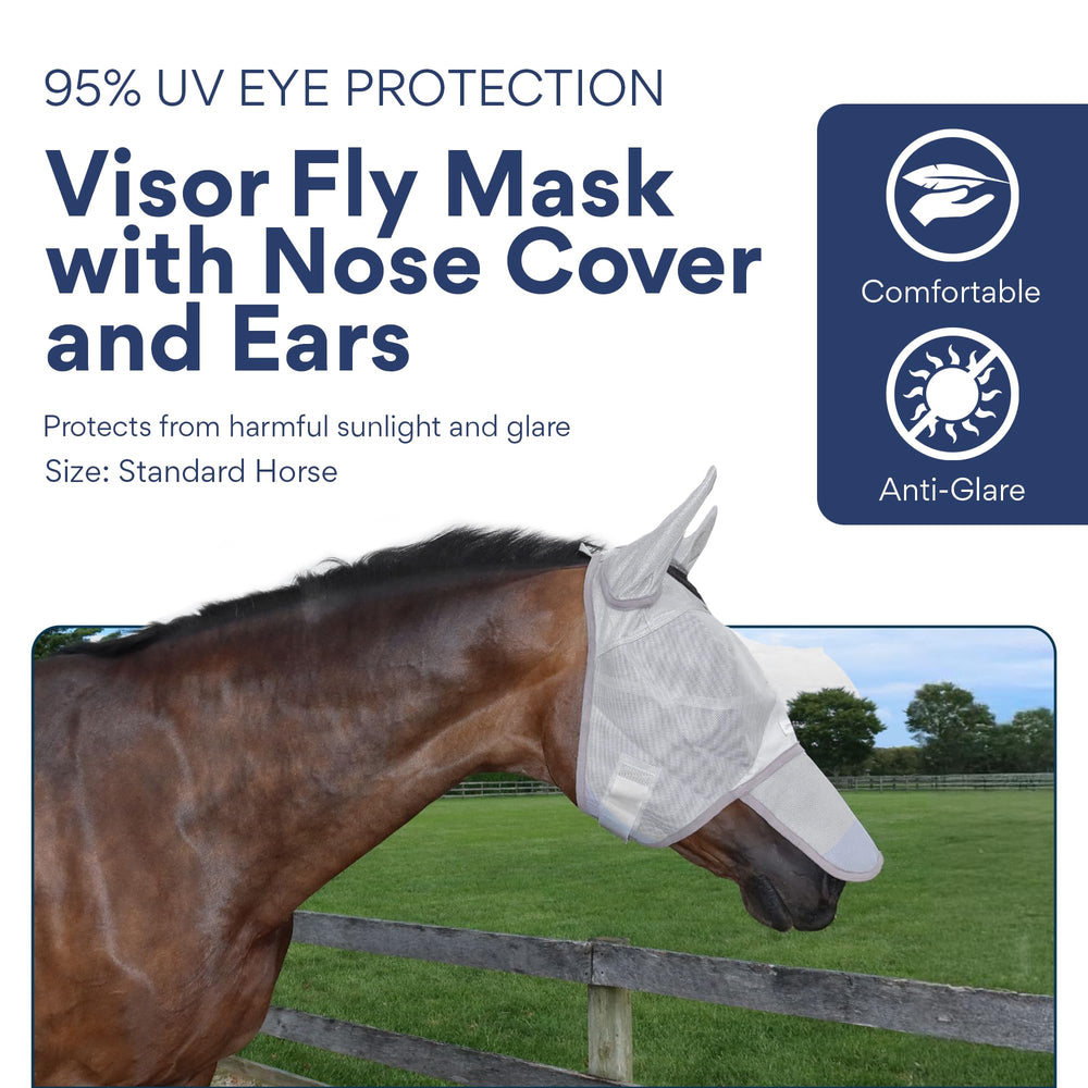 TUFFTEQ horse fly mask stable-fit prevents slipping during workouts.