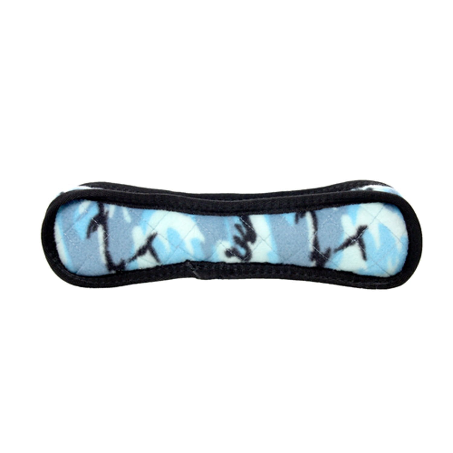 Tuffy Ultimate Bone Camo Blue side view shows chew-friendly, interactive design.