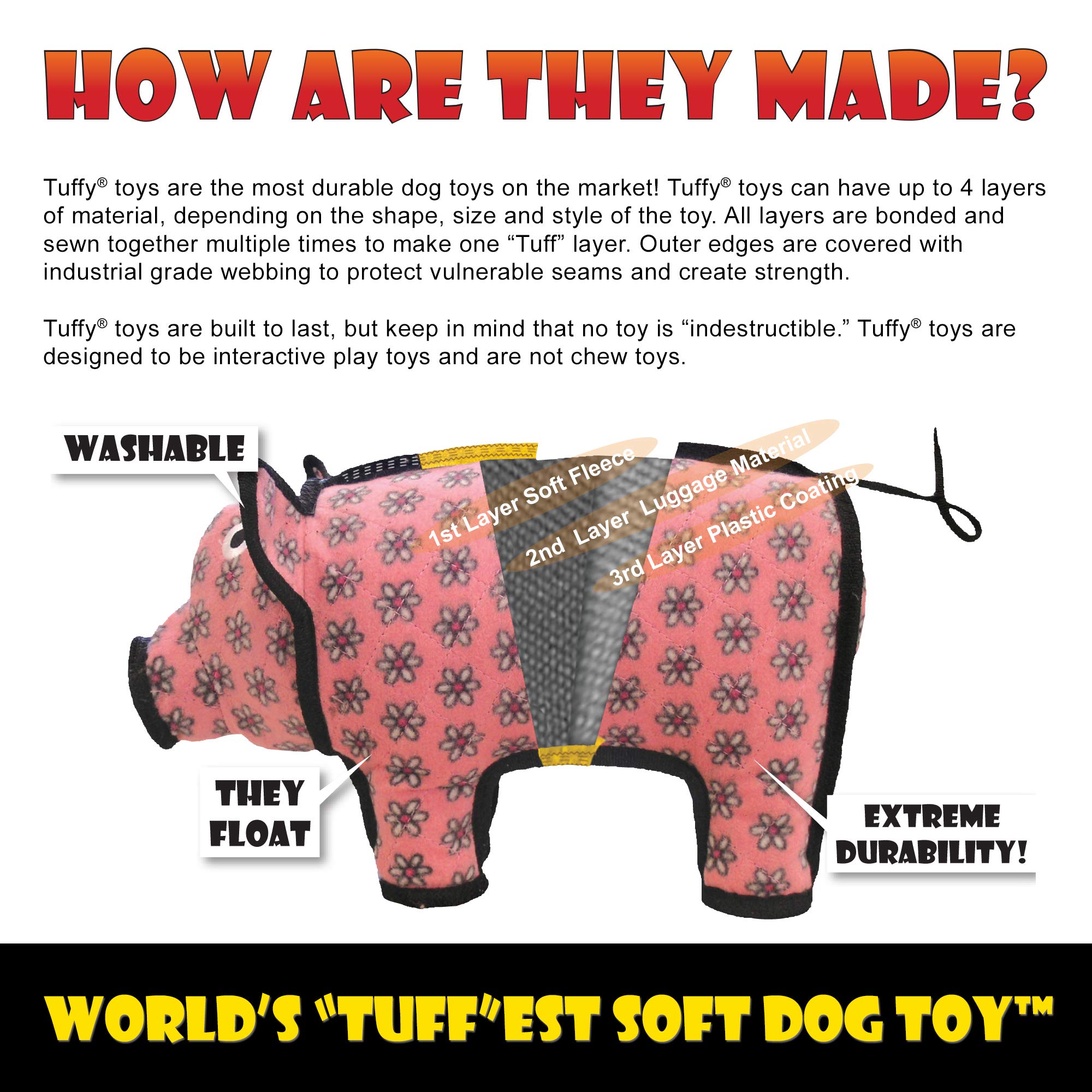 TUFFY World’s Tuffest soft toy vet approved for supervised use.