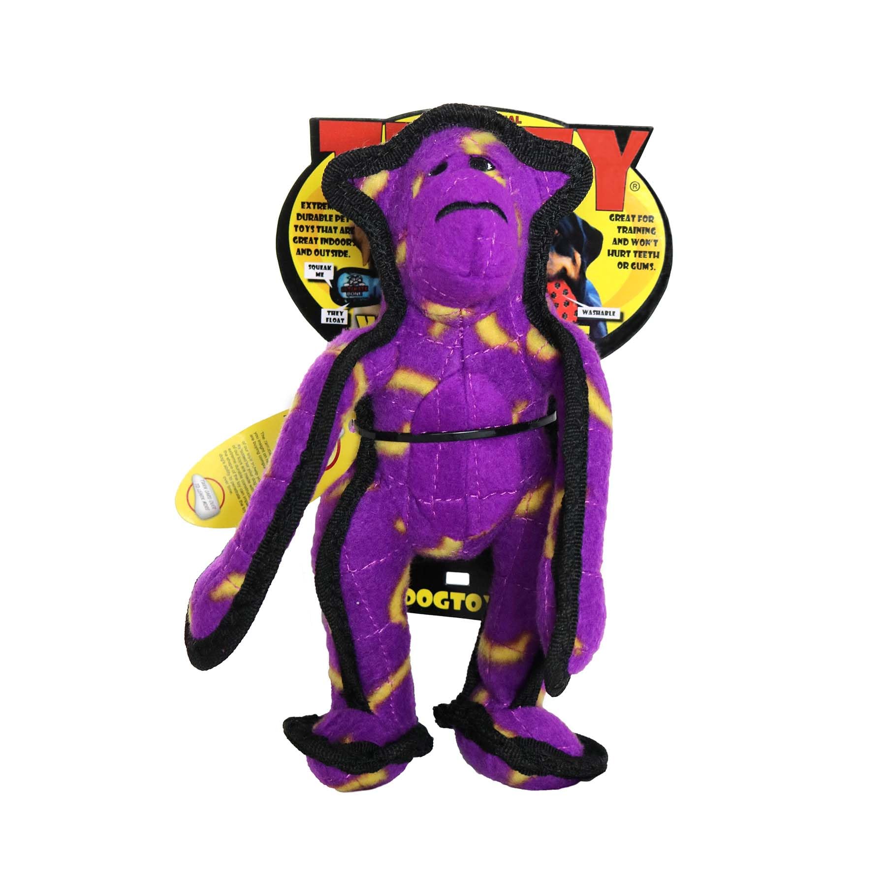 Tuffy Zoo Junior Monkey machine washable for easy cleaning.
