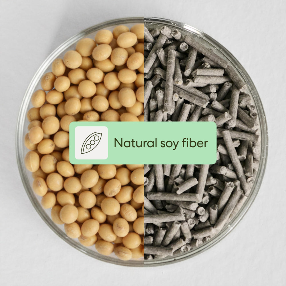 Tuft & Paw low-tracking pellets reduce litter on paws.