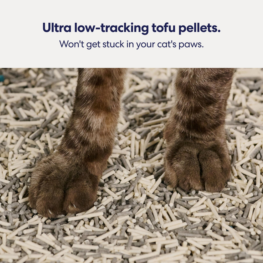 Tuft & Paw OdorStop dust-free pellets emphasize clean floors and air.