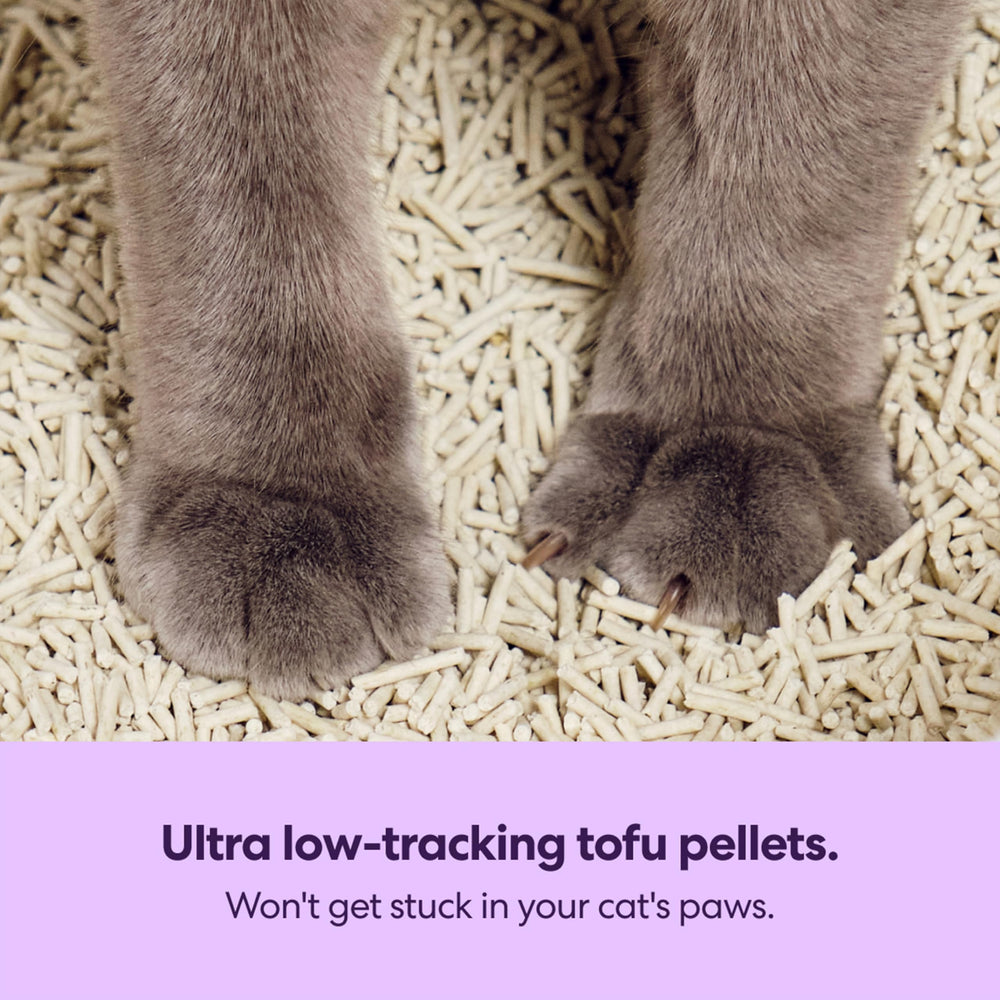 Tuft & Paw tofu cat litter ingredient close-up showing absorbency
