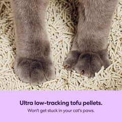Tuft & Paw tofu cat litter ingredient close-up showing absorbency