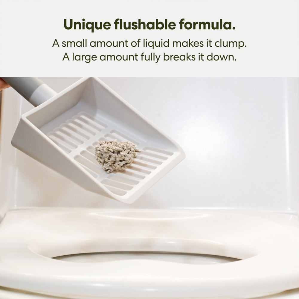 Tuft & Paw tofu litter quick clump demo showing easy scoop.