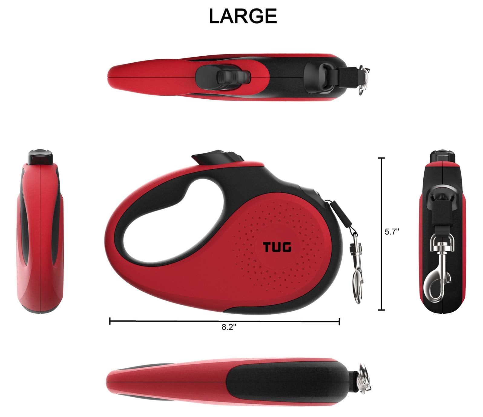 TUG anti-slip handle close-up showing ergonomic grip for comfort on long walks