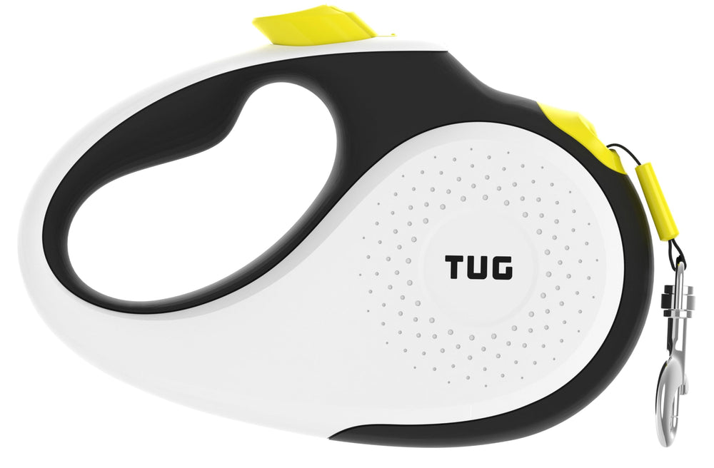 TUG 360° retractable leash with 16 ft tape and anti-slip handle for smooth, controlled walks