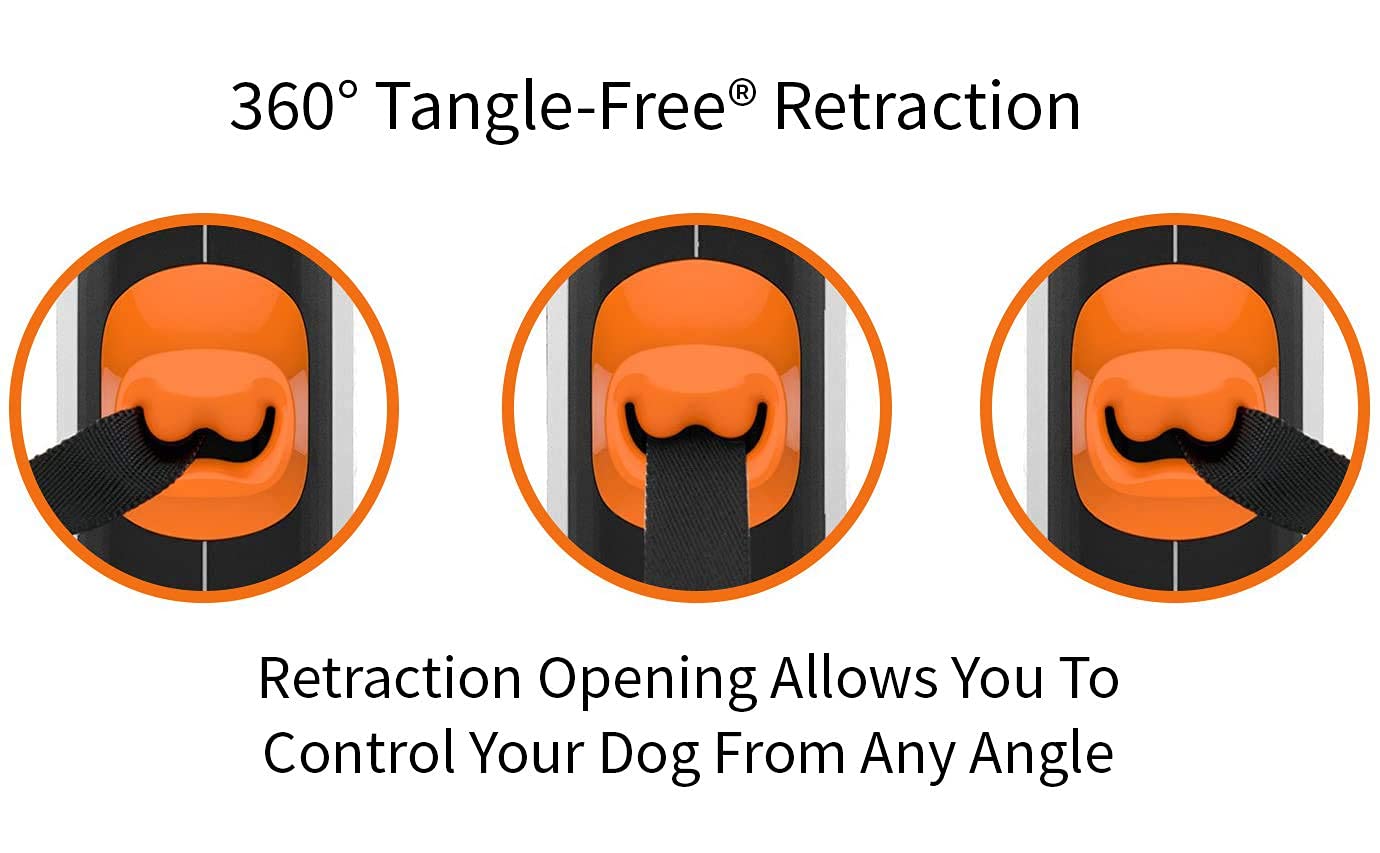 TUG leash featuring one-handed brake, pause, and lock for quick adjustments.