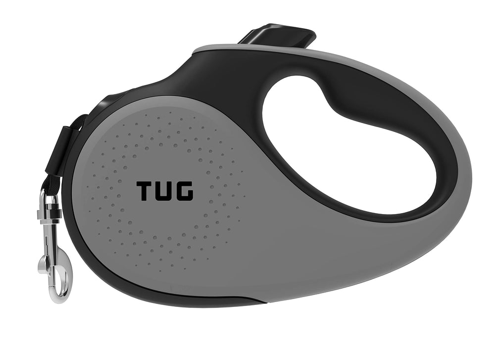 TUG 360° tangle-free retractable leash in grey for smooth city walks