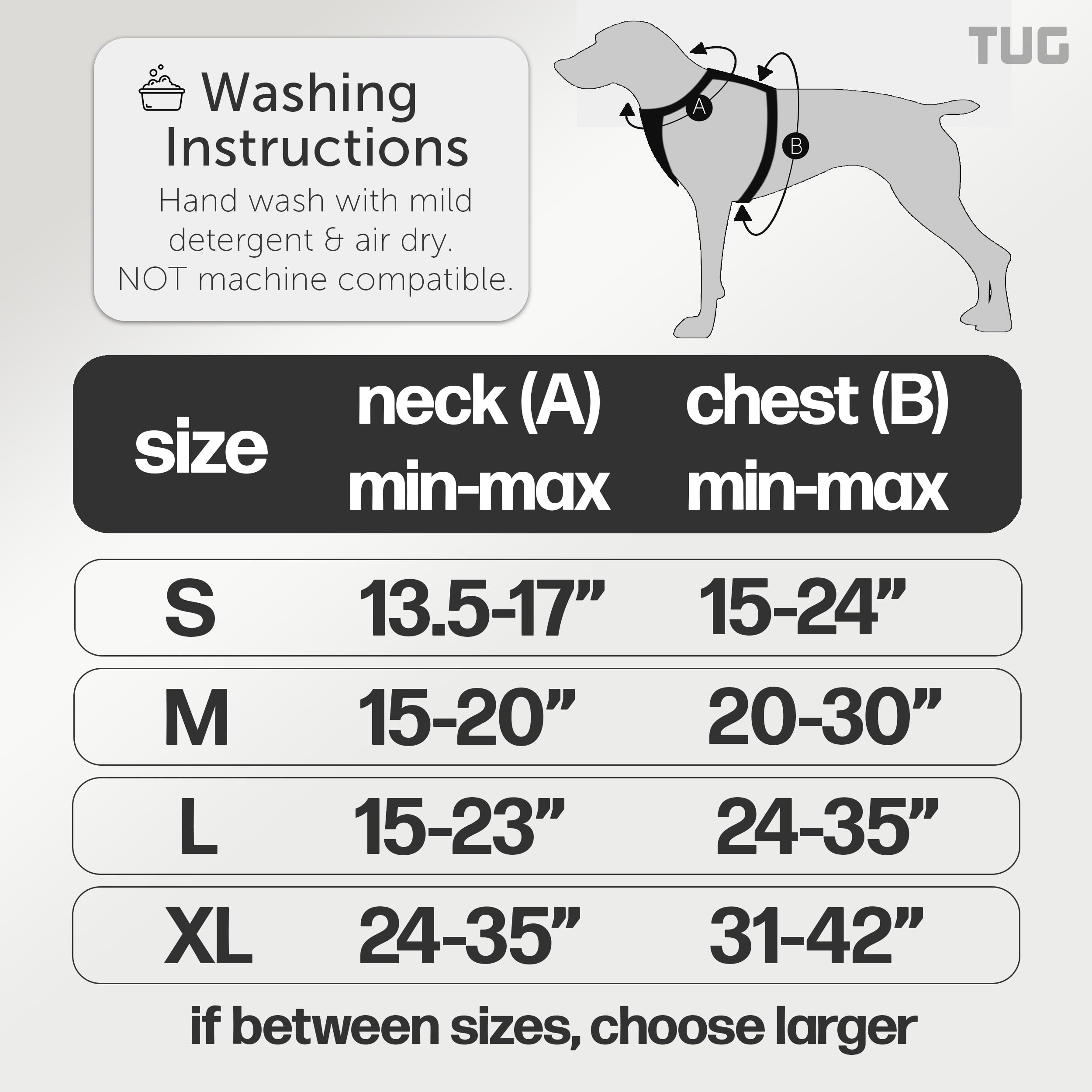 TUG Grab Dog Harness four adjustable straps for a secure, customizable fit