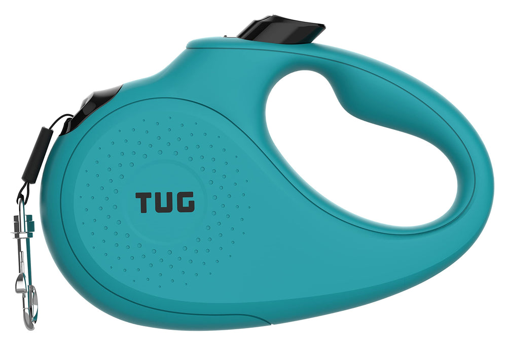 TUG Monochrome leash with aqua grip for smooth 360° control on walks.