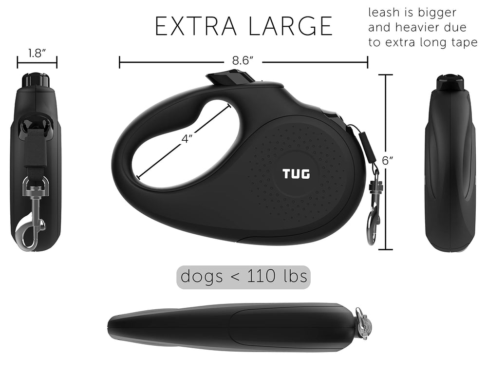 TUG Monochrome XL heavy-duty internal coil maintains consistent retraction on varied terrain