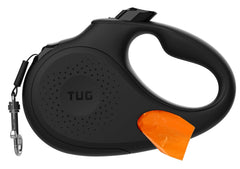 TUG Oval 360° tangle-free retractable leash shows compact design for easy handling.