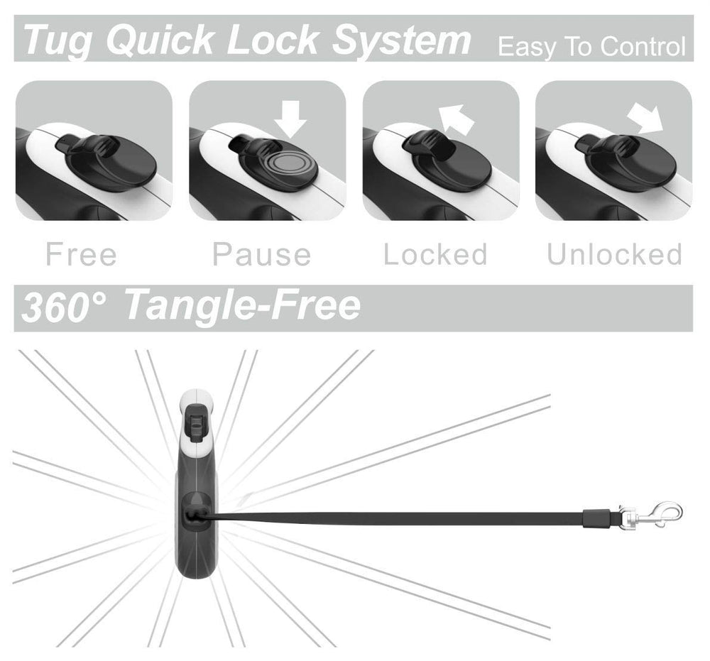 TUG Tiny lightweight leash is pocket-friendly for on-the-go use.