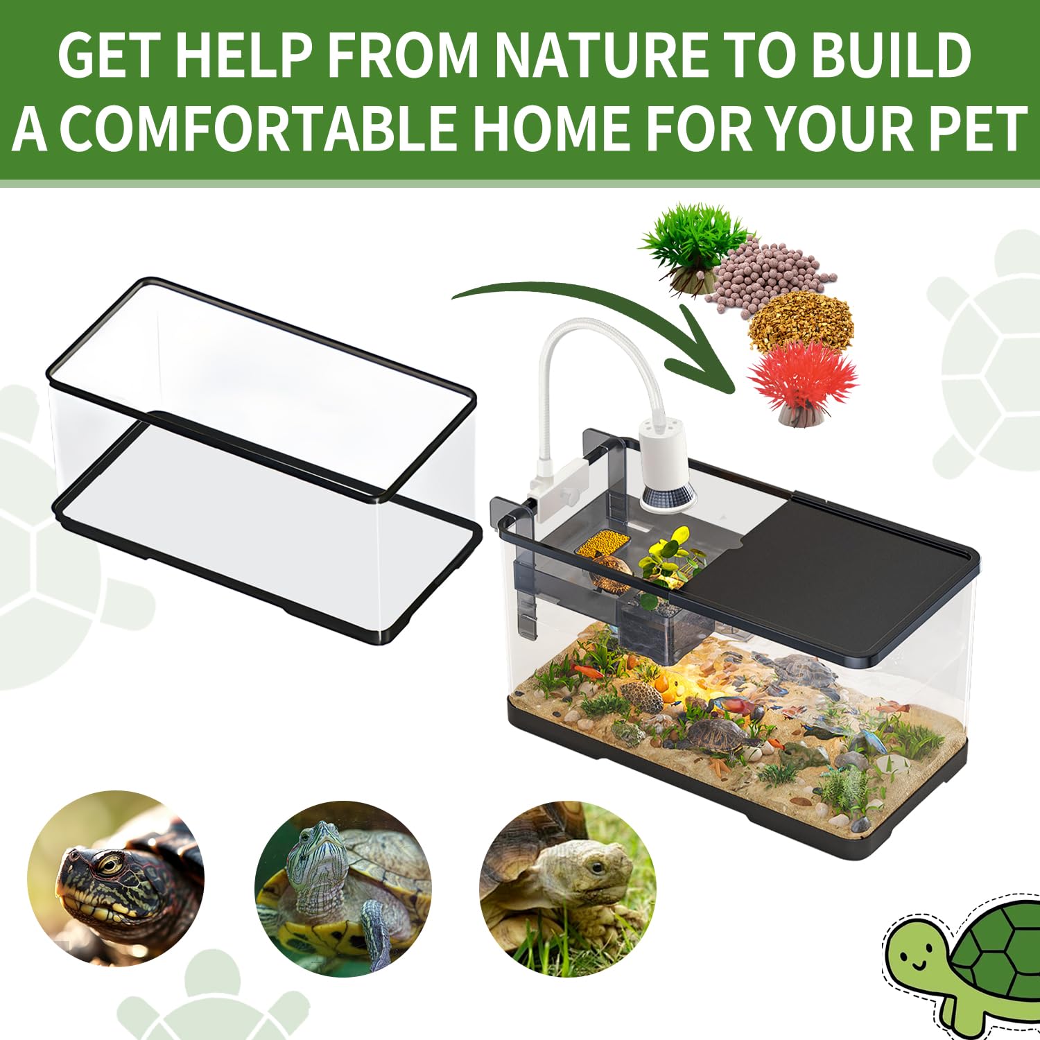 Tuhaoking turtle tank kit filter balls enhance water quality and clarity.