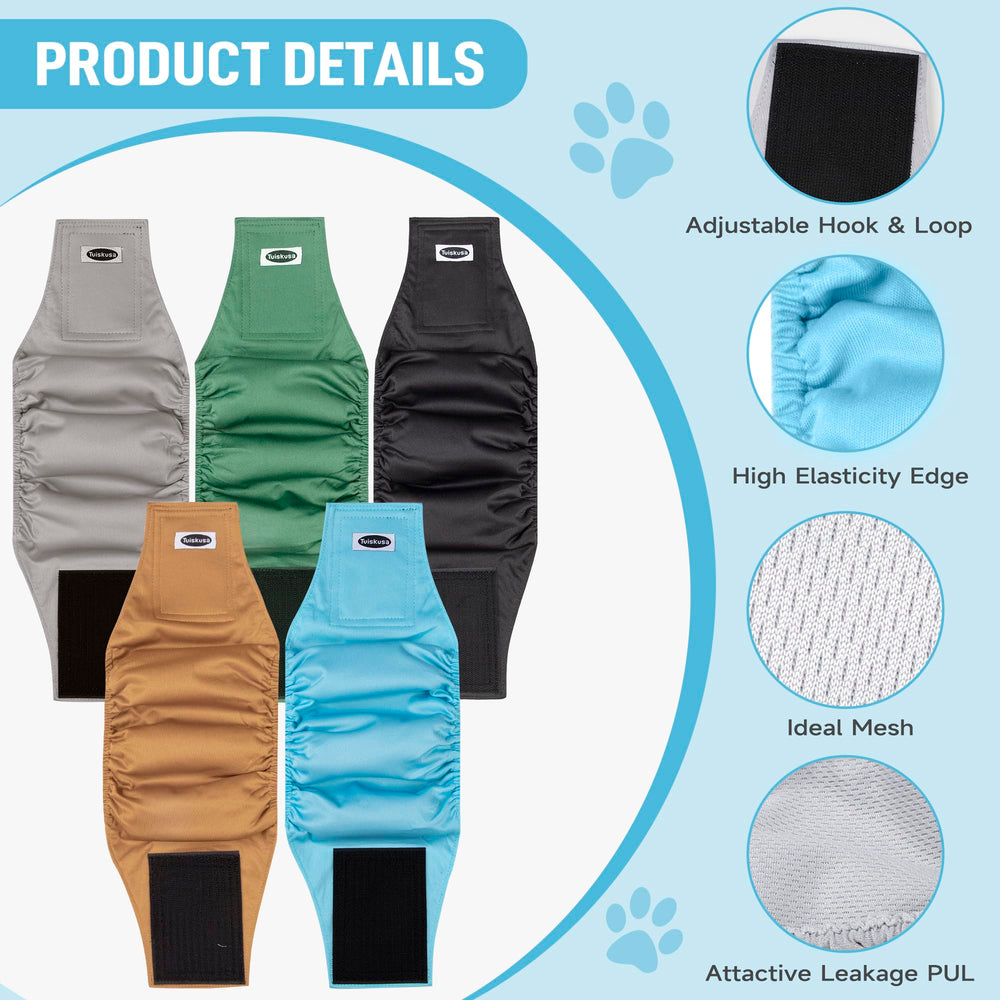 Tuiskusa dog diapers soft fabric close-up; washable, eco-friendly and reusable.