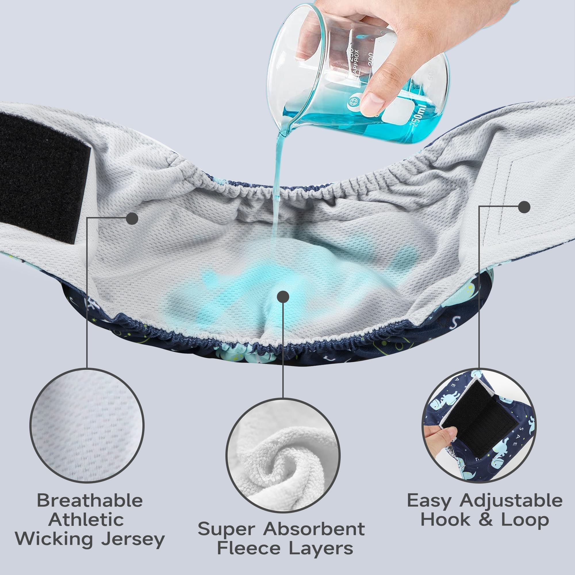 Tuiskusa male dog diapers Velcro closeup highlighting secure fastening.
