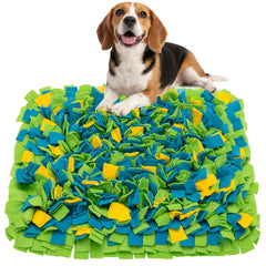 TUKOAW Snuffle Mat with colorful fabric strips for scent training and slow feeding.